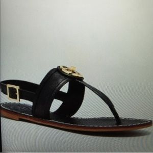 Tory Burch Selma Thong Sandals with gold logo